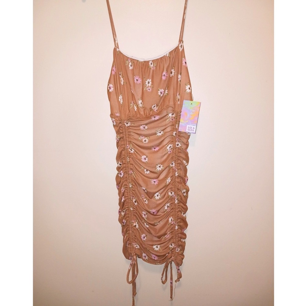 New Liz & Sara Y2K boho cottagecore Daisy coquette Bodycon Mini Dress M
